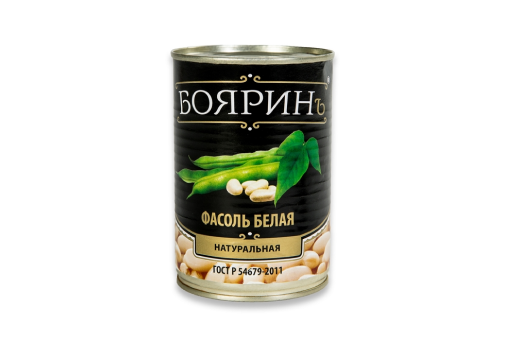 Фасоль белая натуральная Бояринъ, 425 мл
